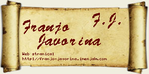 Franjo Javorina vizit kartica